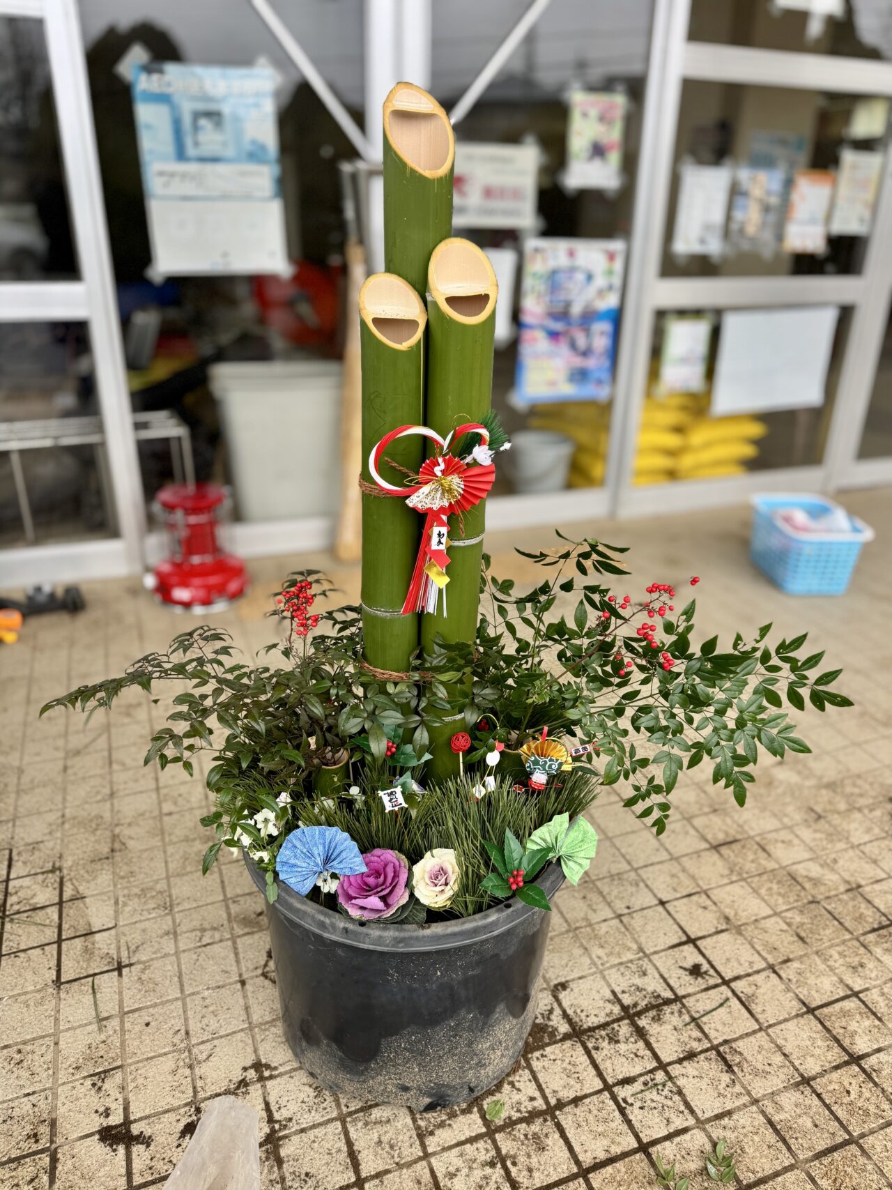 萱田中学校ボランティア部門松作り